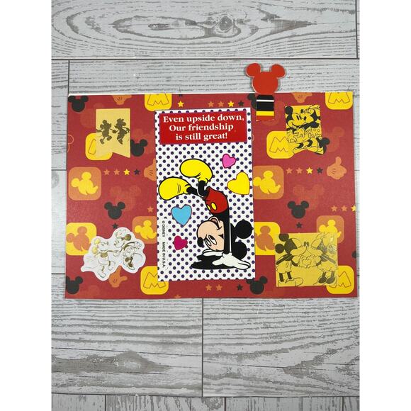 5" x 7" Mixed Media Collage OOAK Handmade Art By Kat Sanders - Mickey Friendship - Picture 1 of 1